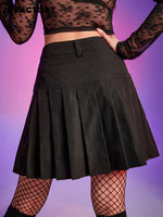 GothDark Zipper Detail Pleated Skirt