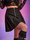 GothDark Zipper Detail Pleated Skirt