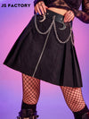 GothDark Zipper Detail Pleated Skirt