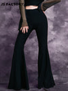 GothDark High Waist Flare Leg Pants