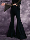 GothDark High Waist Flare Leg Pants