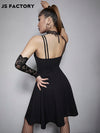 GothDark Ruched Bust Slip Dress Without Corset